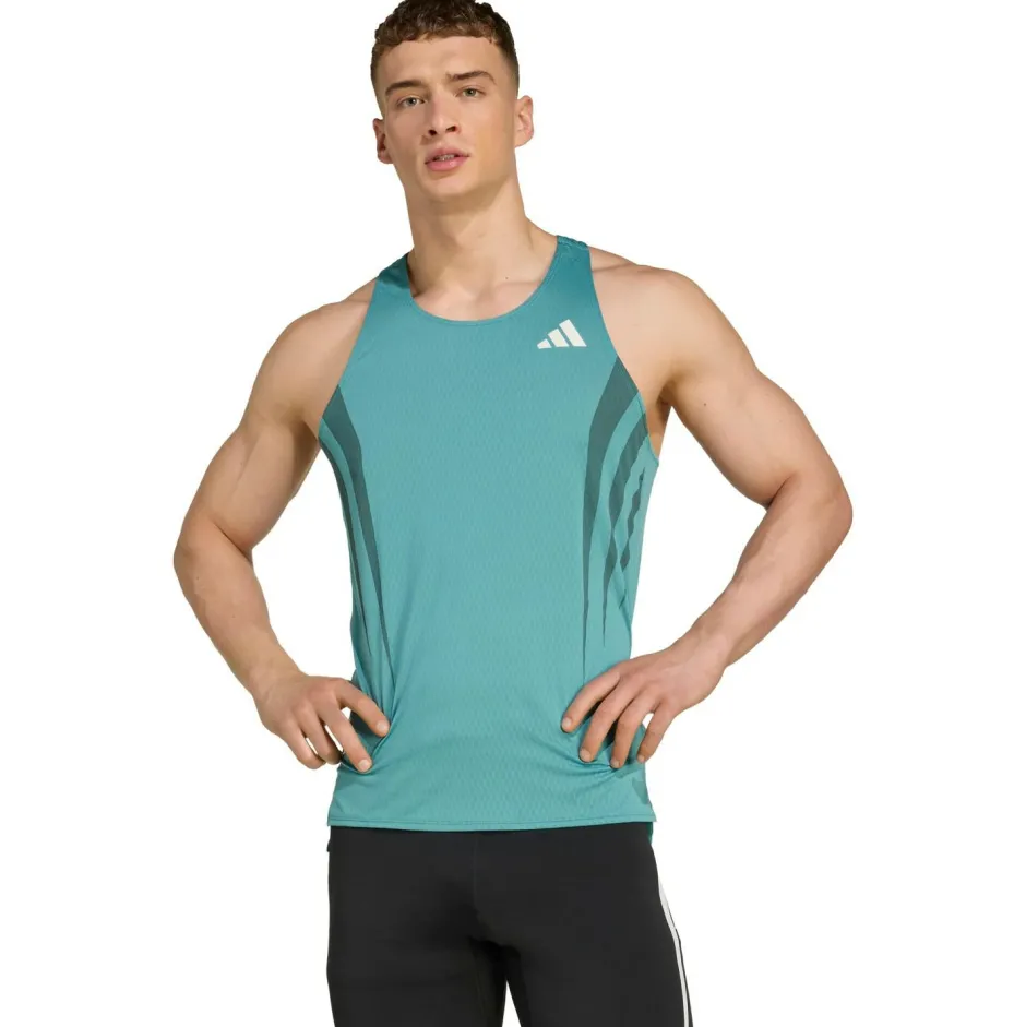 adidas Laufbekleidung|Shirts, Hemden & Longsleeves-- Adizero Archive Running Singlet - Laufshirt Powder Teal