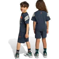 adidas - Kid's Disney Mickey Mouse T-Shirt Set - T-Shirt Aurora Ink / Off White / Impact Orange Discount