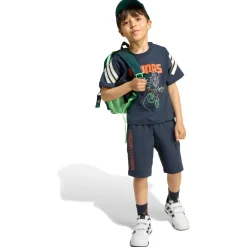adidas - Kid's Disney Mickey Mouse T-Shirt Set - T-Shirt Aurora Ink / Off White / Impact Orange Discount