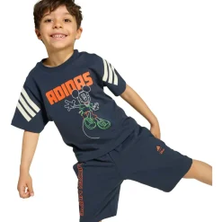 adidas - Kid's Disney Mickey Mouse T-Shirt Set - T-Shirt Aurora Ink / Off White / Impact Orange Discount