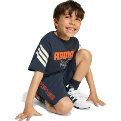 adidas - Kid's Disney Mickey Mouse T-Shirt Set - T-Shirt Aurora Ink / Off White / Impact Orange Discount