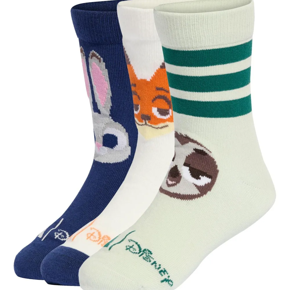 adidas - Kid's LK Disney Zoo 3-Pack - Multifunktionssocken Off White / Linen Green / Dark Blue Discount