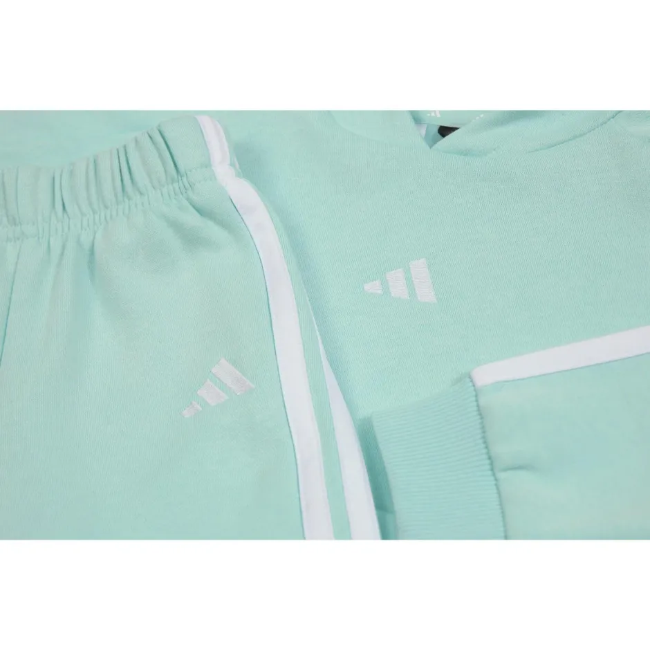 adidas Fitnessbekleidung|Pullover & Hoodies-- Kid's 3-Stripes Fleece Hoody Jogger - Sweat- & Trainingsjacke Halo Mint / White
