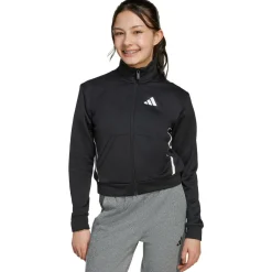 adidas - Kid's Train Essentials Game & Go Full Zip Crew - Pullover Black / White