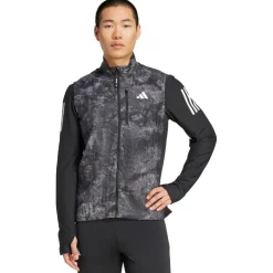 adidas Laufbekleidung|Westen-- Own The Run Spray Dye Vest - Laufweste Grey Four / Black
