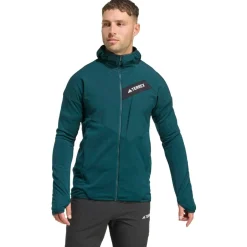 adidas Terrex Wanderbekleidung|Jacken-- Terrex Techrock CW+ Wind Hooded Fleece - Fleecejacke Aurora Ivy