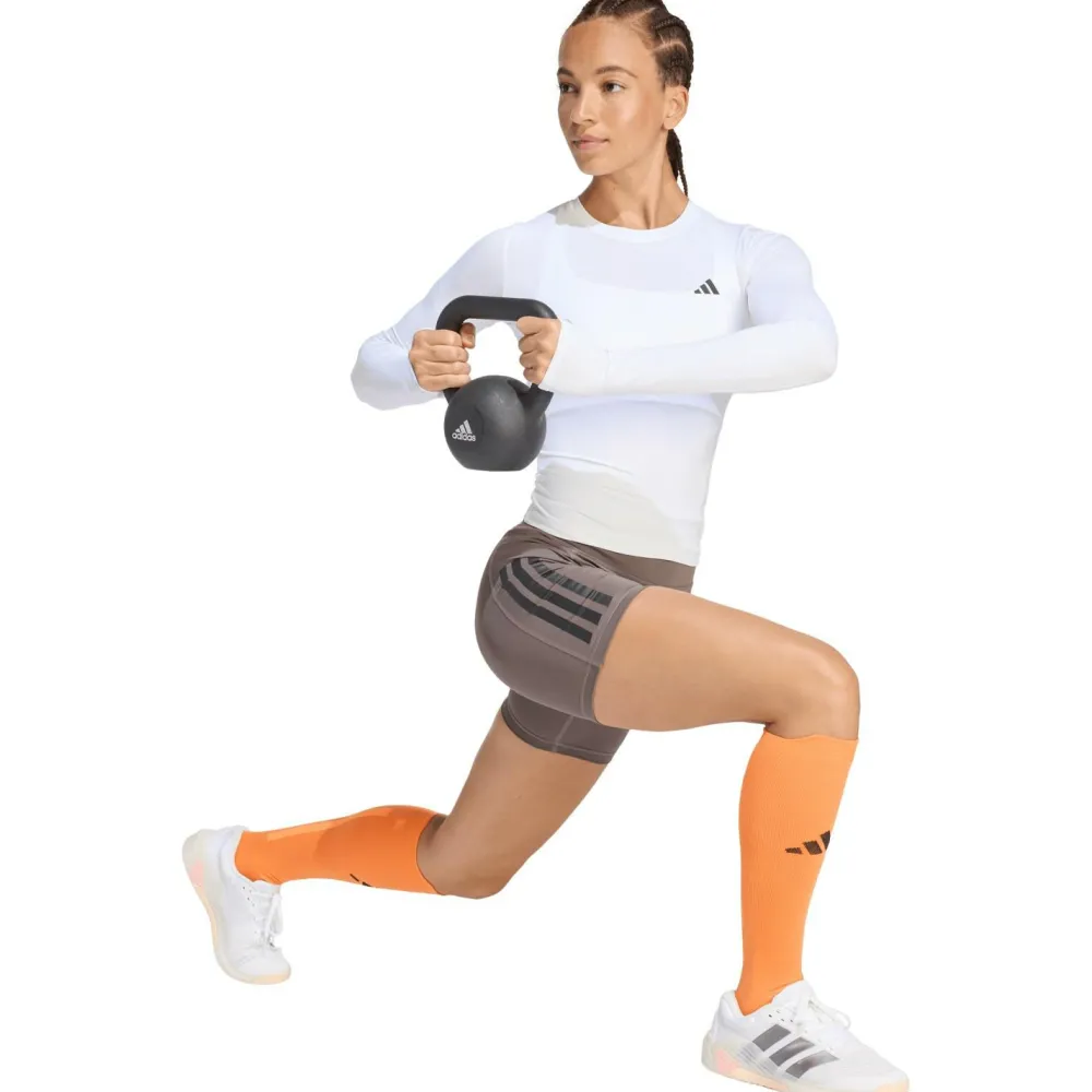 adidas - Women's Optime 3-Stripes Short Leggings - Leggings Hot