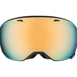 Alpina Ski-Ausrüstung|Skibrillen-- Big Horn Q Mirror S2 (VLT 24%) - Skibrille Black Matt / Mirror Gold