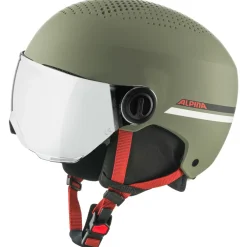 Alpina - Kid's Zupo Visor Q-Lite Mirror S2 - Skihelm Olive / Red Matt Outlet