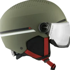 Alpina - Kid's Zupo Visor Q-Lite Mirror S2 - Skihelm Olive / Red Matt Outlet