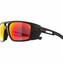 Alpina Hochtourenbekleidung|Brillen-- Skywalsh CM+ Ceramic Mirror Cat 4 - Gletscherbrille Black Matt / Red Mirror