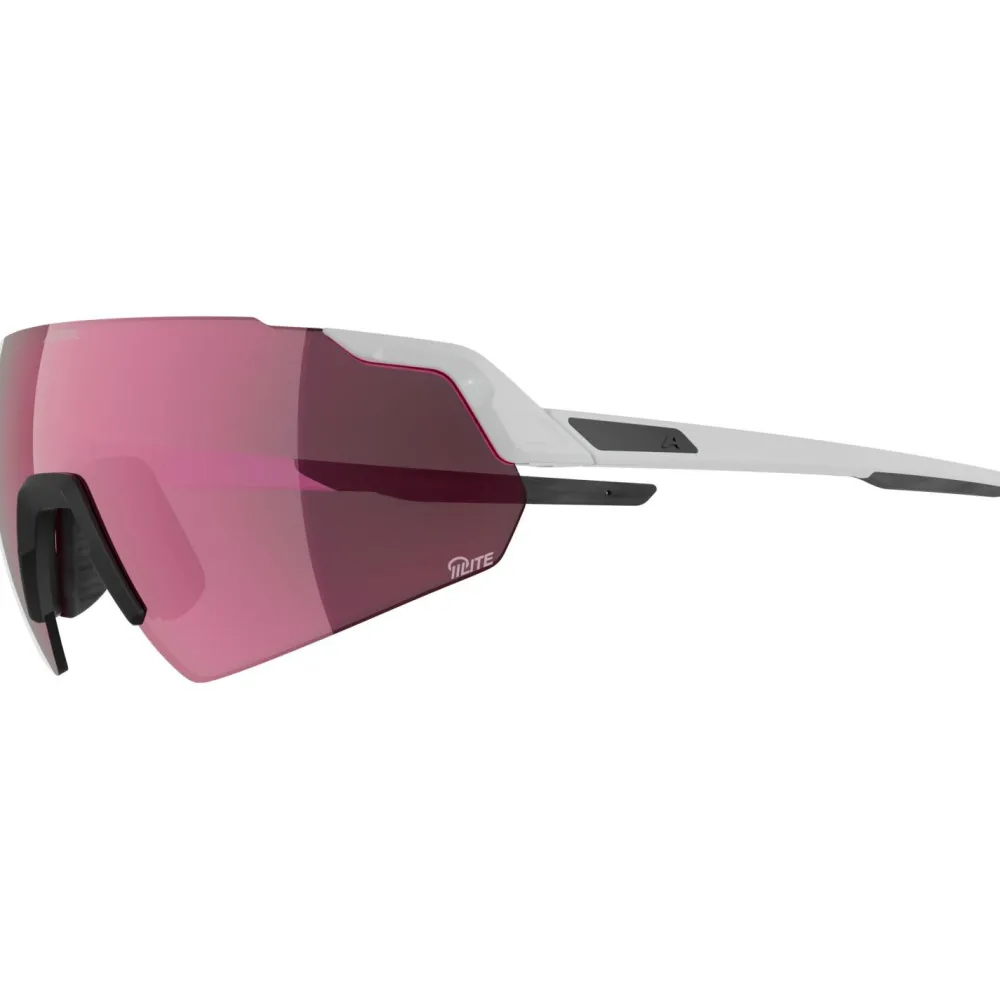 Alpina - Turbo Air Q-Lite S3 + Q-Lite Pink S1 - Fahrradbrille White Gloss / Q-Lite Pink Best