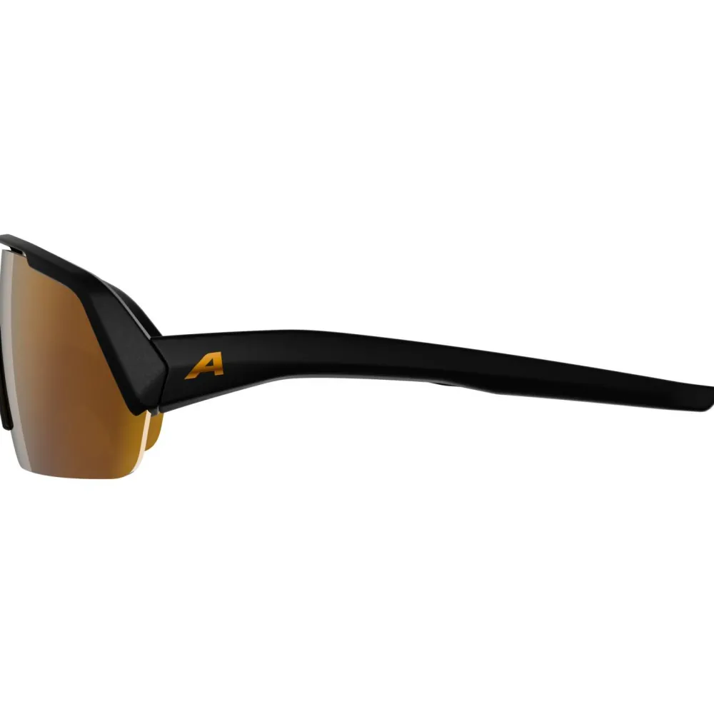 Alpina - Turbo HR Mirror S3 - Fahrradbrille Black Matt / Gold Mirror