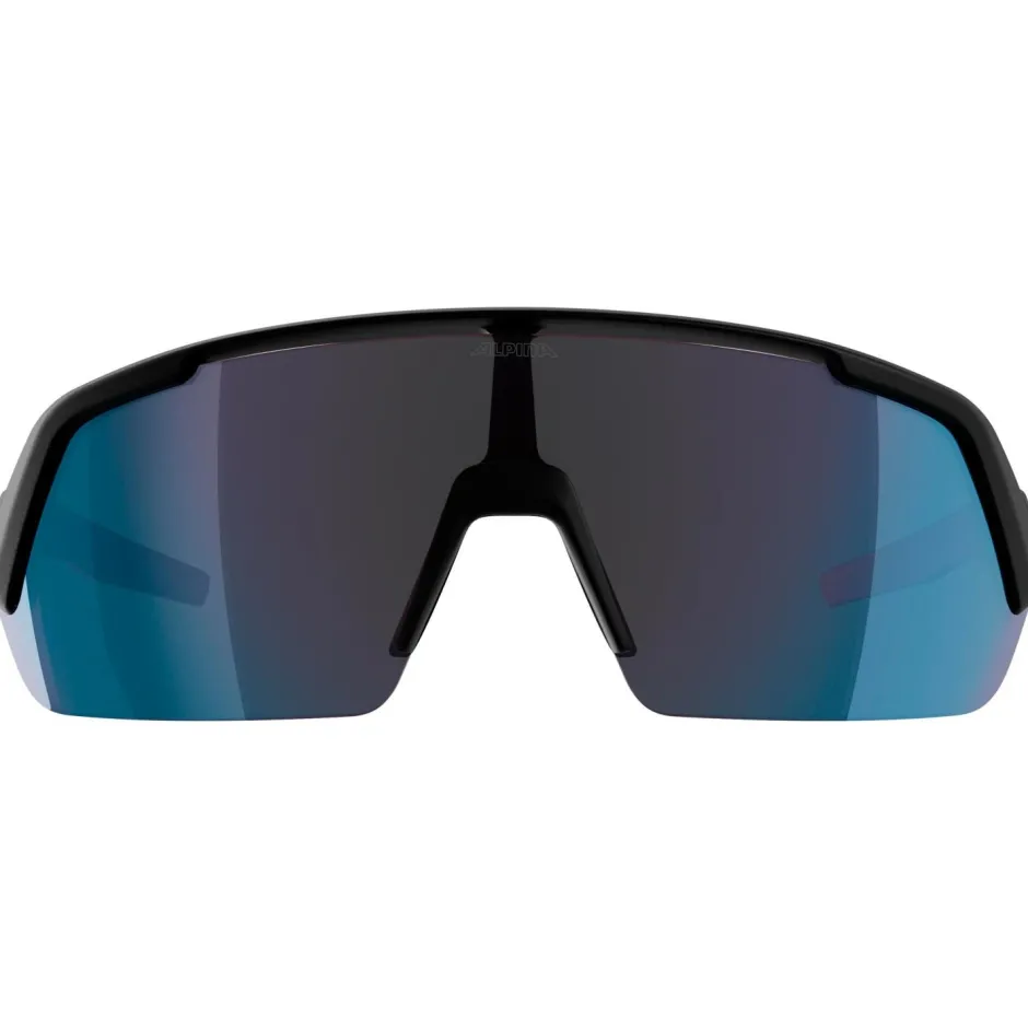 Alpina Fahrradbekleidung|Fahrradbrillen-- Turbo HR Mirror S2 - Fahrradbrille Black Matt / Blue Mirror