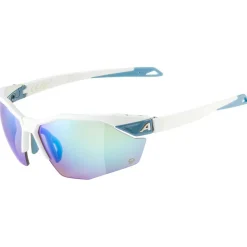 Alpina Fahrradbekleidung|Fahrradbrillen-- Twist Six S HR Q S3 - Fahrradbrille White Matt / Quattroflex Blue Mirror