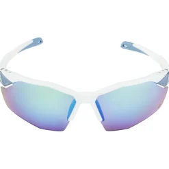 Alpina Fahrradbekleidung|Fahrradbrillen-- Twist Six S HR Q S3 - Fahrradbrille White Matt / Quattroflex Blue Mirror