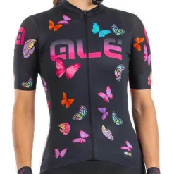 Alu00e9 Fahrradbekleidung|Radtrikots-Alé - Women's Butterfly Jersey - Radtrikot Black