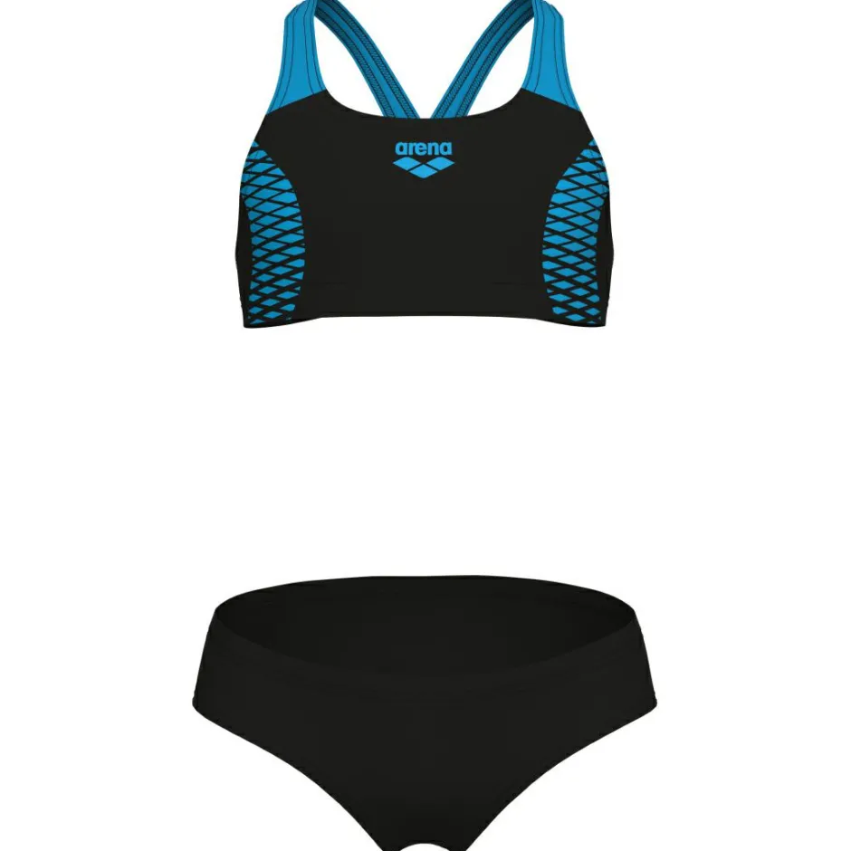 Arena Bademode-- Girl's Openings Bikini Energy Back - Bikini Black / Turquoise