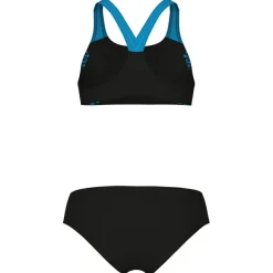 Arena Bademode-- Girl's Openings Bikini Energy Back - Bikini Black / Turquoise