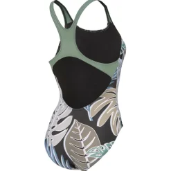Arena Bademode-- Women's Forest Swimsuit Swim Pro Back L - Badeanzug Black Multi / Sage