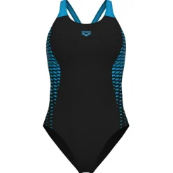 Arena Bademode-- Women's Openings Swimsuit V Back - Badeanzug Black / Turquoise