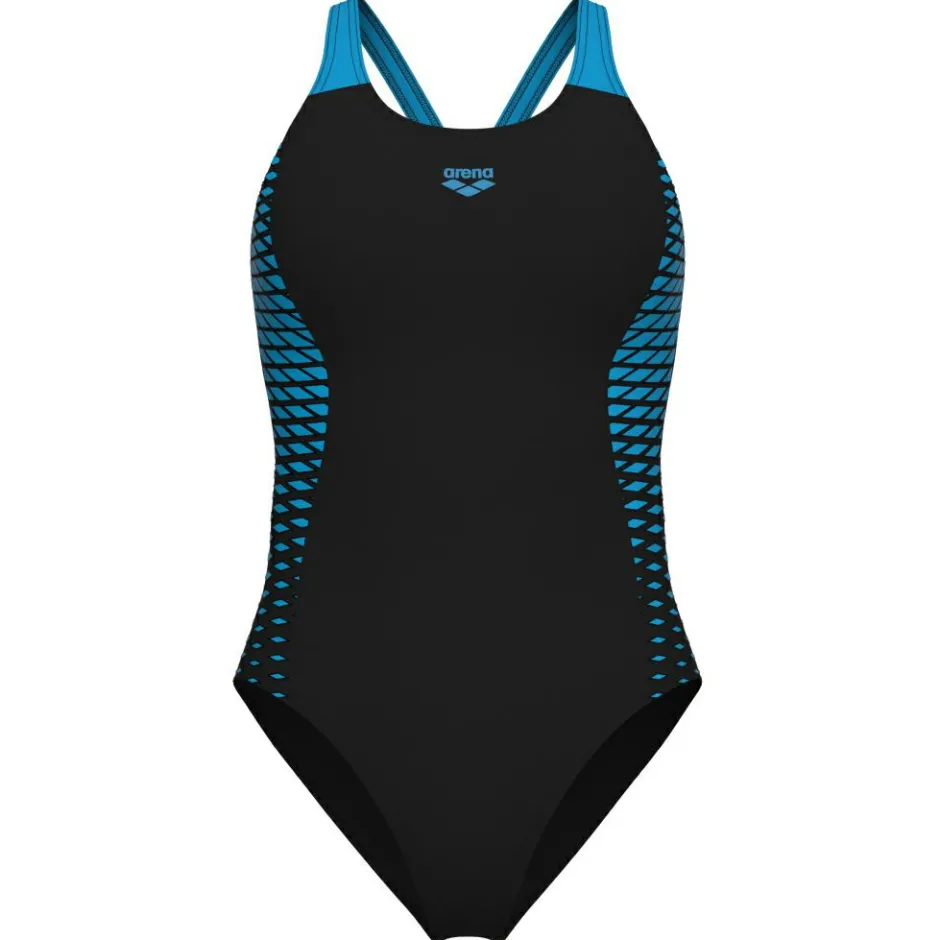 Arena Bademode-- Women's Openings Swimsuit V Back - Badeanzug Black / Turquoise
