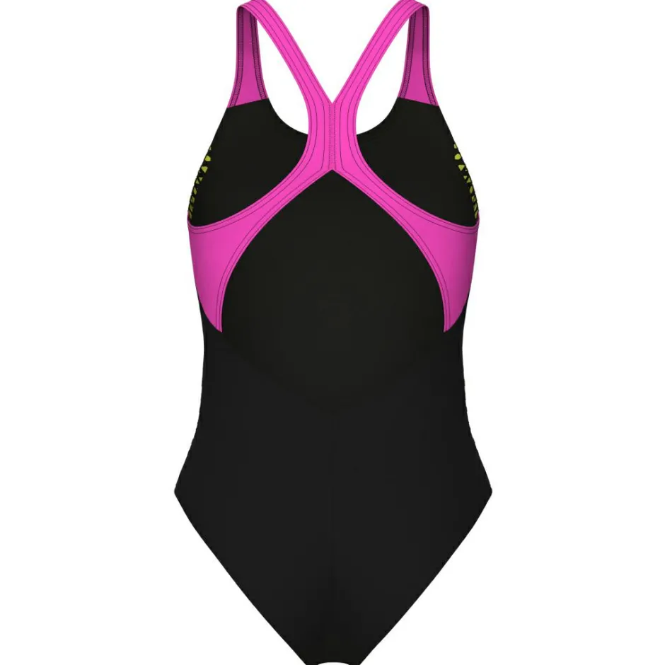 Arena Bademode-- Women's Openings Swimsuit V Back - Badeanzug Black / Turquoise