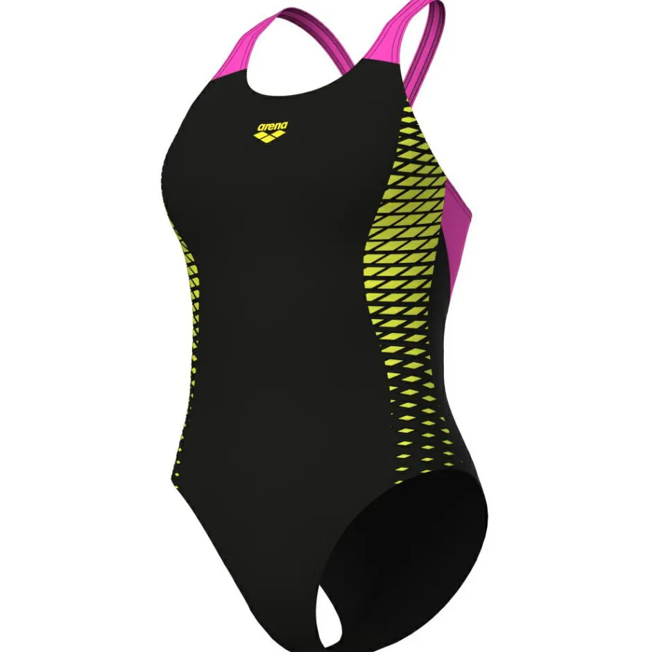 Arena Bademode-- Women's Openings Swimsuit V Back - Badeanzug Black / Turquoise