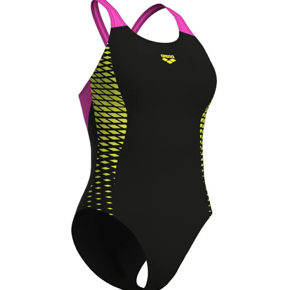 Arena Bademode-- Women's Openings Swimsuit V Back - Badeanzug Black / Turquoise