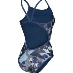 Arena Bademode-- Women's Scratched Swimsuit Super Fly Back - Badeanzug Multi Black / Navy