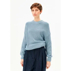 ARMEDANGELS - Women's Vanisé Knit Sweater - Pullover Blue Glow / Dark Blue Glow Discount