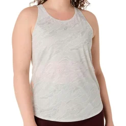 Asics - Women's Fujitrail Tank - Laufshirt Cream / Rainstorm Grey Hot