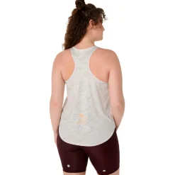 Asics - Women's Fujitrail Tank - Laufshirt Cream / Rainstorm Grey Hot