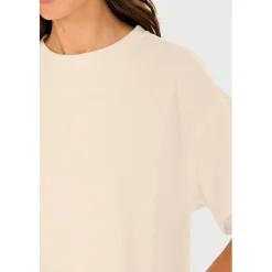 ATHLECIA Yogabekleidung|Fitnessbekleidung-- Women's Cardall Waffle Tee - T-Shirt Vaporous Gray