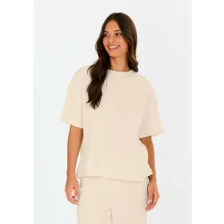 ATHLECIA Yogabekleidung|Fitnessbekleidung-- Women's Cardall Waffle Tee - T-Shirt Vaporous Gray