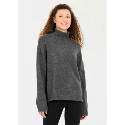 ATHLECIA - Women's Daviana Knitted High Neck - Pullover Dark Grey Melange Discount