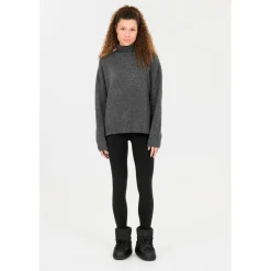 ATHLECIA - Women's Daviana Knitted High Neck - Pullover Dark Grey Melange Discount