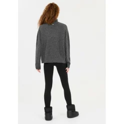 ATHLECIA - Women's Daviana Knitted High Neck - Pullover Dark Grey Melange Discount