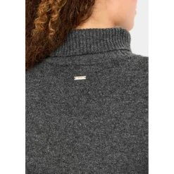 ATHLECIA - Women's Daviana Knitted High Neck - Pullover Dark Grey Melange Discount