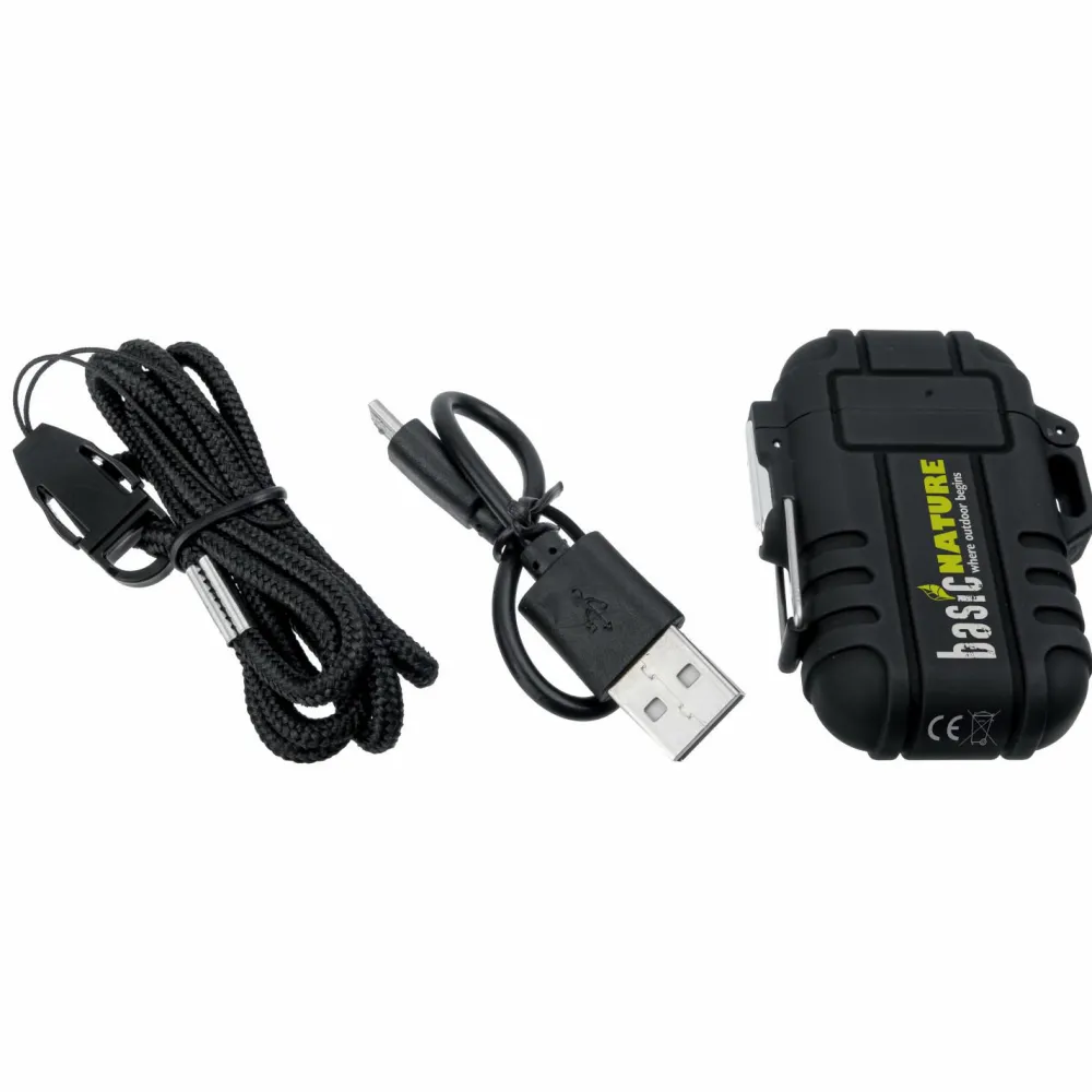 Basic Nature - Feuerzeug Arc USB Black Hot