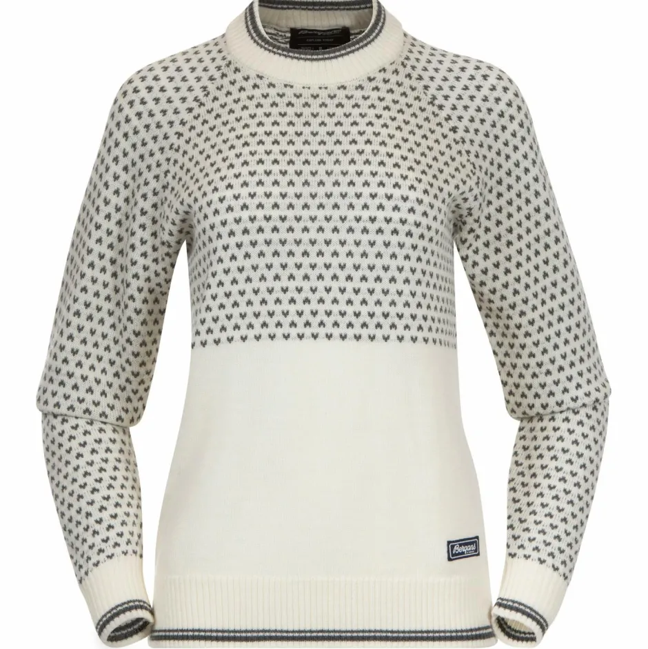 Bergans Pullover & Hoodies|Alltagsbekleidung-- Women's Alvdal Wool Jumper - Merinopullover Vanilla White / Solid Dark Grey