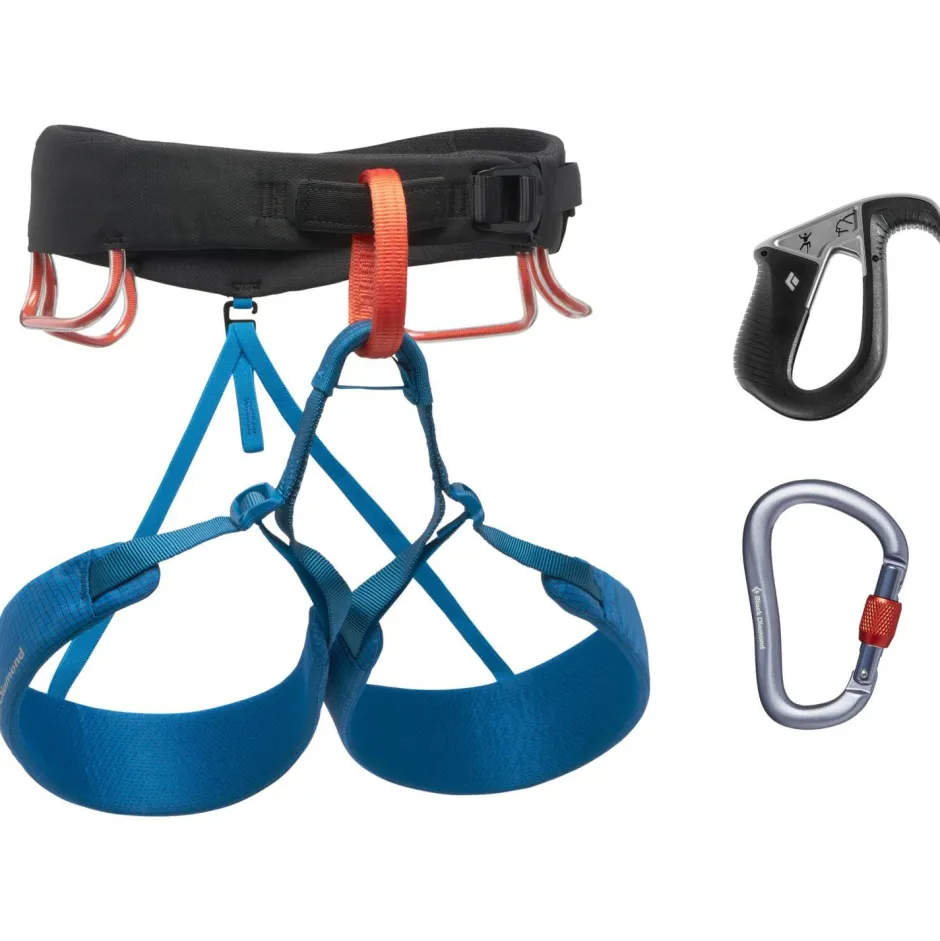 Black Diamond Klettersets-- Momentum Harness Pilot Package - Kletterset Black / Orange / Blue