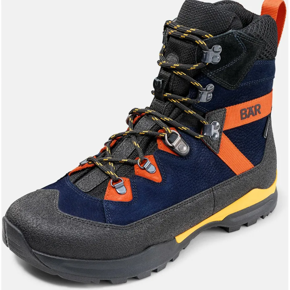 Bu00e4r Wanderschuhe|Trekkingschuhe-Bär - Bergkomfort WP - Wanderschuhe Dunkelblau / Orange
