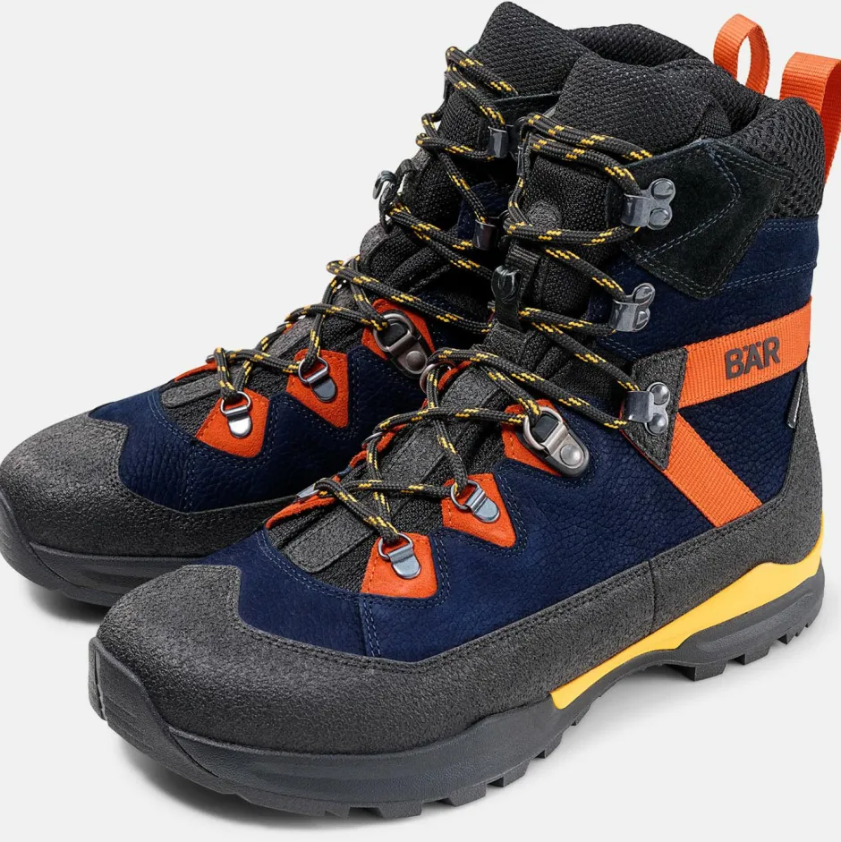 Bu00e4r Wanderschuhe|Trekkingschuhe-Bär - Bergkomfort WP - Wanderschuhe Dunkelblau / Orange