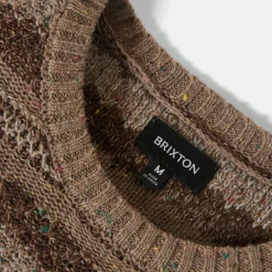 Brixton - Midnight Crew Sweater - Pullover Multi Neutral Stripe New