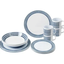 Brunner Outdoor-Küche|Töpfe & Geschirr-- Melamine Set Bluebay - Geschirr-Set White / Blue