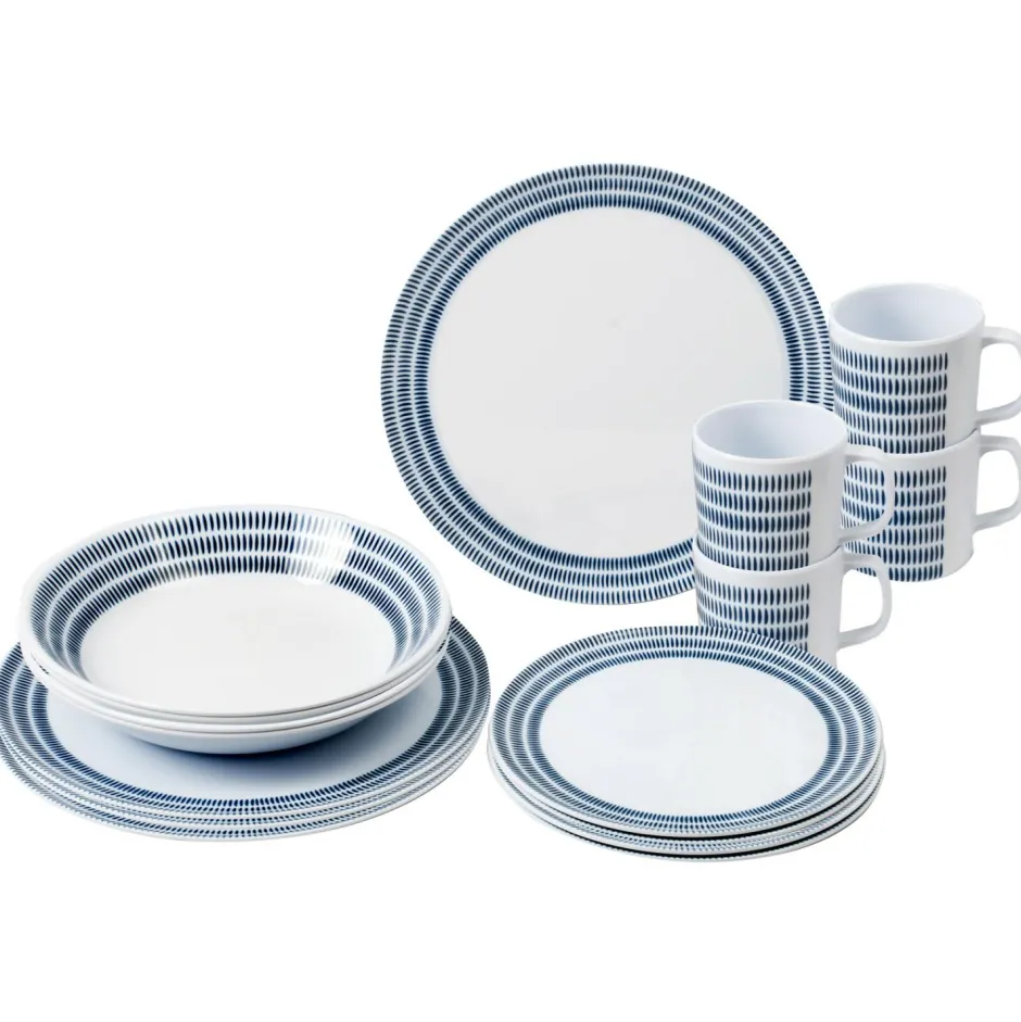 Brunner Outdoor-Küche|Töpfe & Geschirr-- Melamine Set Bluebay - Geschirr-Set White / Blue