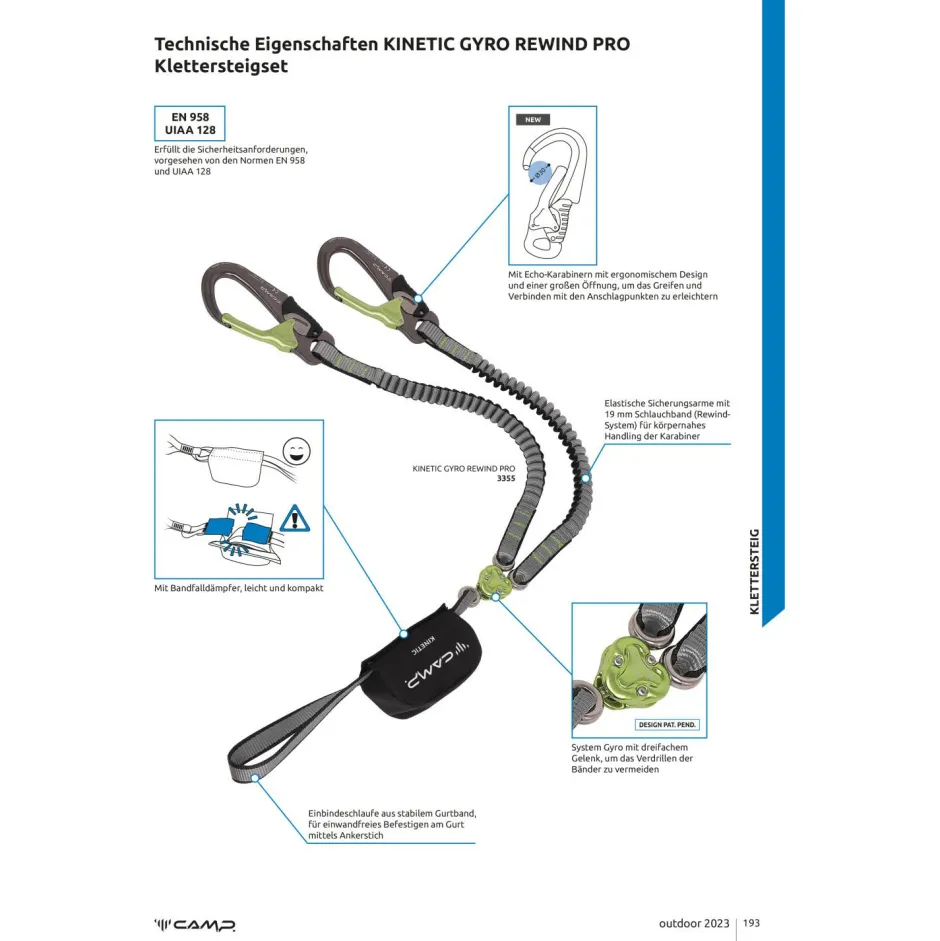 C.A.M.P. Klettersteigsets-- Kinetic Gyro Rewind Pro - Klettersteigset