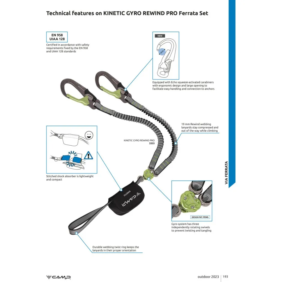 C.A.M.P. Klettersteigsets-- Kinetic Gyro Rewind Pro - Klettersteigset