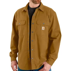 Carhartt Shirts, Hemden & Longsleeves|Alltagsbekleidung-- Canvas Fleece-Lined Shirt Jacket - Hemd Oak Brown